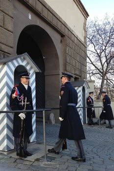 changing of the guard at prague castle
prague, czech republic 13.11.2015
for editorial license