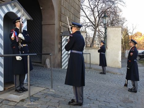 changing of the guard at prague castle
prague, czech republic 13.11.2015
for editorial license