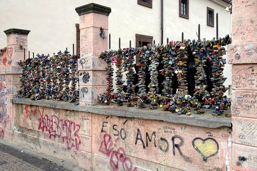 love locks in european city