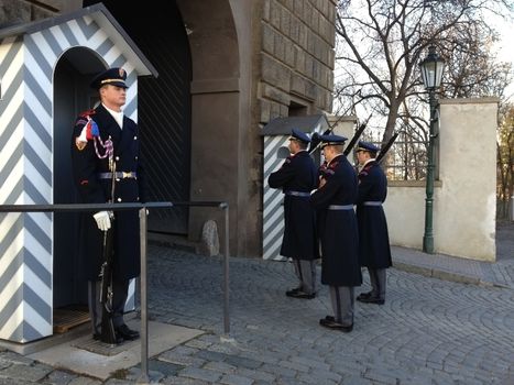 changing of the guard at prague castle
prague, czech republic 13.11.2015
for editorial license