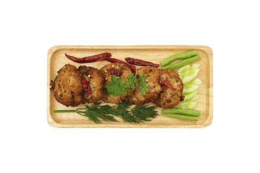 Deep fried spicy minced pork ball, Thai food