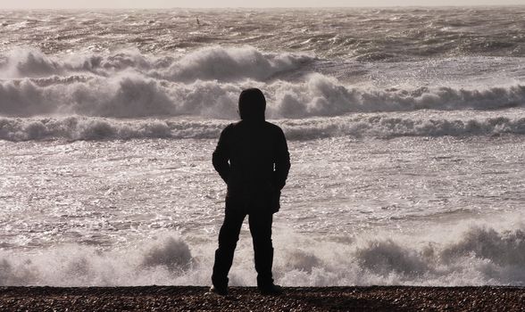 UK, Dorset: Waves crash on the south coastal beaches at Dorset as Storm Imogen batters the UK with winds reaching up to 80mph on February 8, 2016. With the UK on amber alert, gale-force winds and heavy rainfall have caused disruption to local train and ferry services. A 64-year-old inspector from the Royal Society for the Prevention of Cruelty to Animals reportedly went missing Sunday.