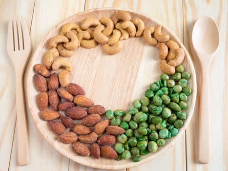 garden pea, Cashew nuts and Almonds, salted and good for heart