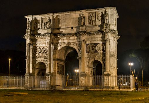 Roman Arch of Constantine in the city of Rome, Italy