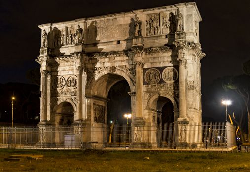 Roman Arch of Constantine in the city of Rome, Italy