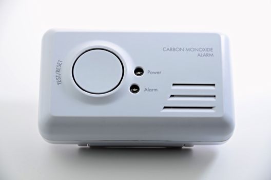 Carbon monoxide alarm on white  background.

