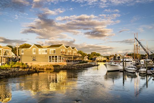 KENNEBUNKPORT - AUGUST 8: Nice view of the small harbour on August 8, 2015 in Kennebunkport, Maine, USA