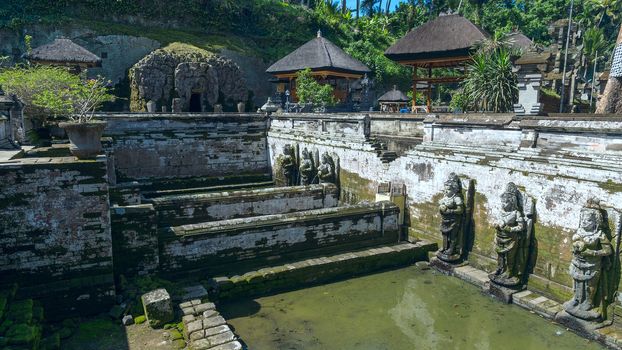 Sacred pool at Goa Gajah ancient temple in Bali, Indonesia