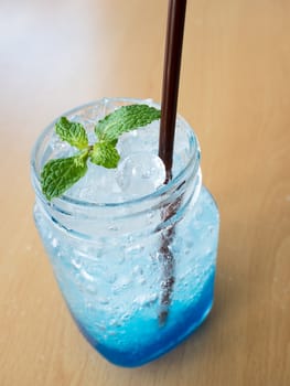 cocktail blue hawaii italian soda, select focus