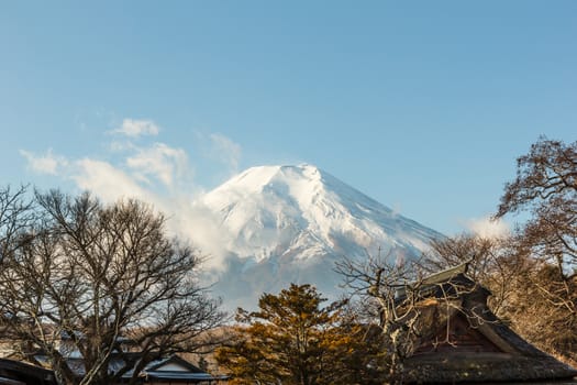Top of Fuji mountain view from Oshino Hakkai.