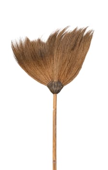 Isolated broom on white background.