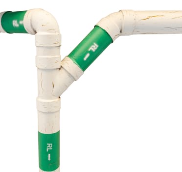 Roof drain pipe in three ways.