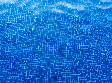 Water ripple in swimming pool with straight line.