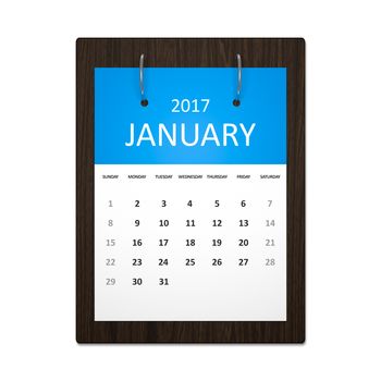 An image of a stylish calendar for event planning 2017 january