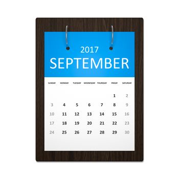 An image of a stylish calendar for event planning 2017 september