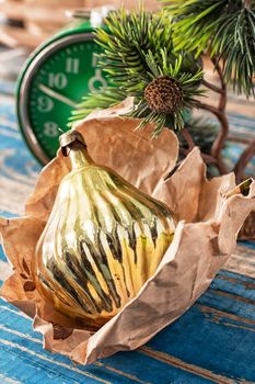 preparing decorations for new year holidays