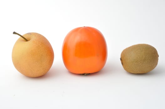 Fresh fruits on white background