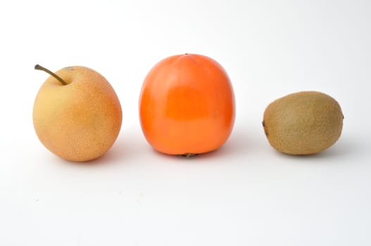 Fresh fruits on white background