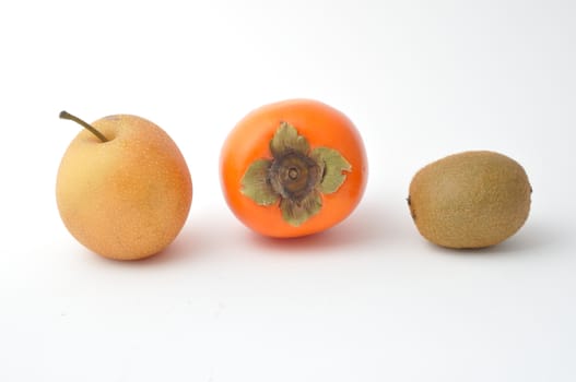 Fresh fruits on white background