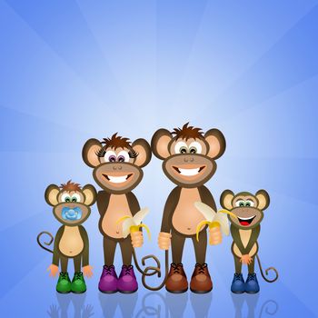 family of monkeys