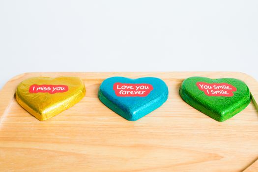 Chocolate wrapper  on Valentine's Day,colorful chocolate heart