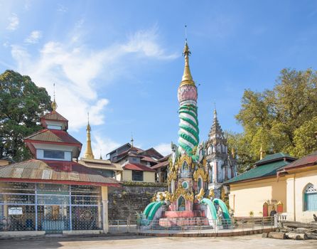 The Wut Tite Kyoung Par Yi Yat Ti Sar Thin Tite Buddhist temple in Myeik, Tanintharyi Region, Southern Myanmar