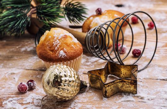 sponge cake and Christmas characters to the new year holiday