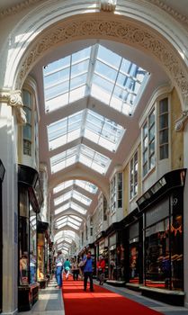 LONDON, UK - CIRCA MAY 2012: The Burlington Arcade in Mayfair is a covered shopping arcade.