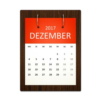 An image of a german calendar for event planning 2017 december