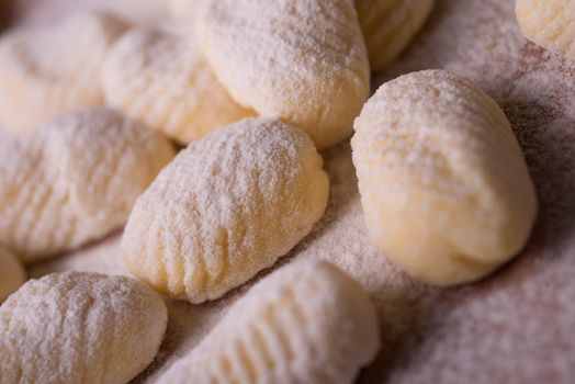 Home made potatoe's gnocchi still life composition