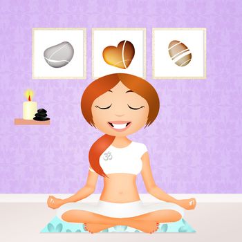 illustration of girl doing yoga