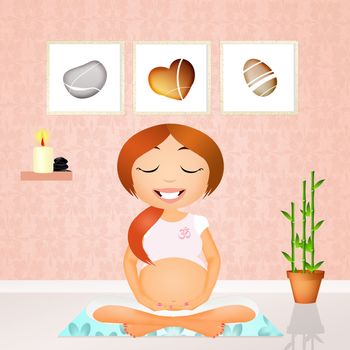 illustration of pregnant woman doing yoga