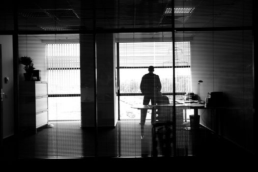 Personal working office room in business center