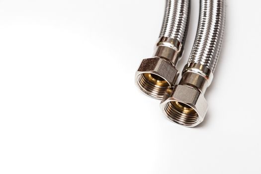 Two water and gas hose on a white background