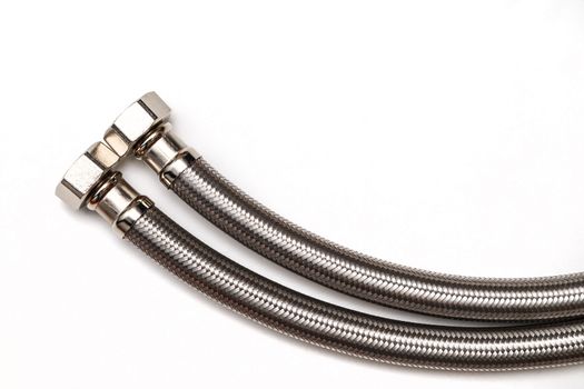 Two water and gas hose on a white background