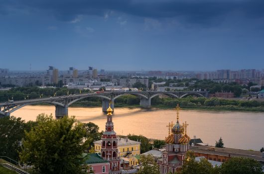 The old town is at the confluence of two large rivers, the Oka and the Volga.