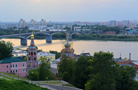 The old town is at the confluence of two large rivers, the Oka and the Volga.