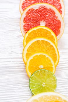 Background with copy space from citrus fruits