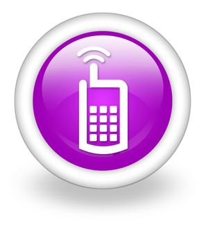 Icon, Button, Pictogram with Cell Phone symbol