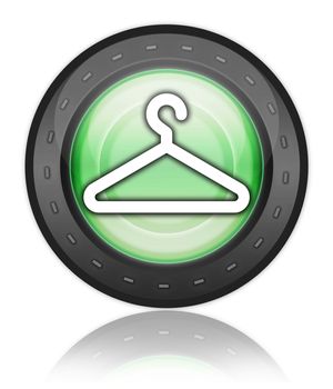 Icon, Button, Pictogram with Coat Hanger symbol