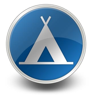 Icon, Button, Pictogram with Camping symbol