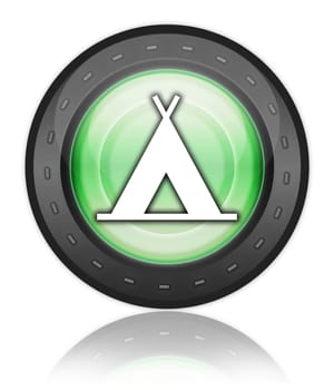 Icon, Button, Pictogram with Camping symbol