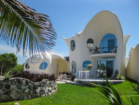 2008, A home designed in the shape of sea shells on the Island of Isle Mujeres in Mexico., Photo taken on: June 24th