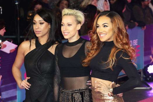 UK, London: Stooshe, Alexandra Buggs, Courtney Rumbold, Karis Anderson pictured at How to be single European film premiere at Leicester Square, London on February 9, 2016.