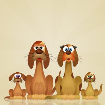 family of dogs