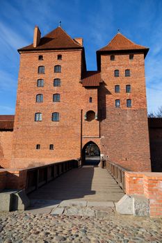 Castle in Malbork in Poland on a blue sky