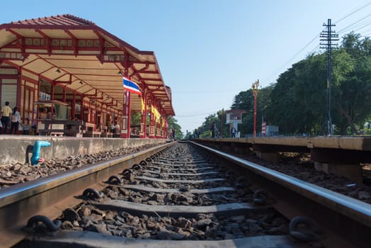 Hua Hin - Prachuap Khiri Khan, Thailand - December 6, 2015 : Hua Hin Railway station is a major tourist attraction of Hua Hin, december 6, 2015 in Hua Hin - Prachuap Khiri Khan, Thailand.