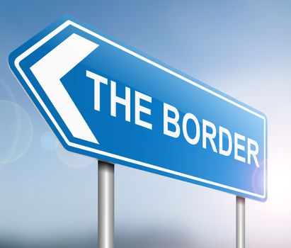 Illustration depicting a sign with a border concept.