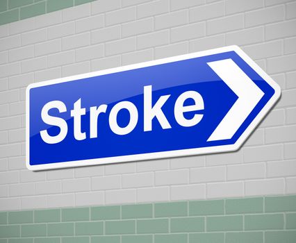 Illustration depicting a sign with a stroke concept.