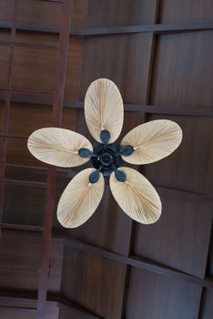 tropical wooden vintage ceiling fan